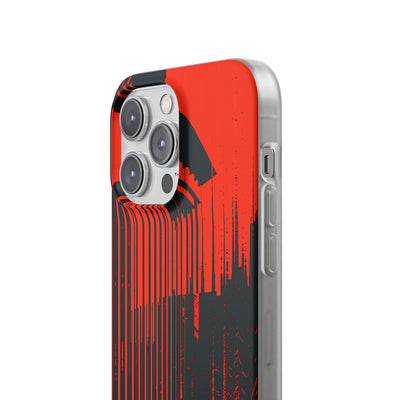Red Lite Phone Case for iPhone - Crimson Brutalist Distortion