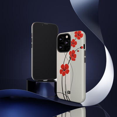 Scarlet Bloom Minimal · Tough Phone Case for iPhone · Red