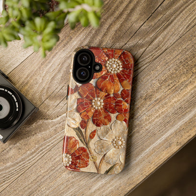 Carnelian Pearl Bloom · Tough Phone Case for iPhone · Orange