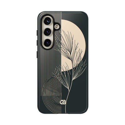 Black Tough Phone Case for Samsung - Obsidian Sand Willow