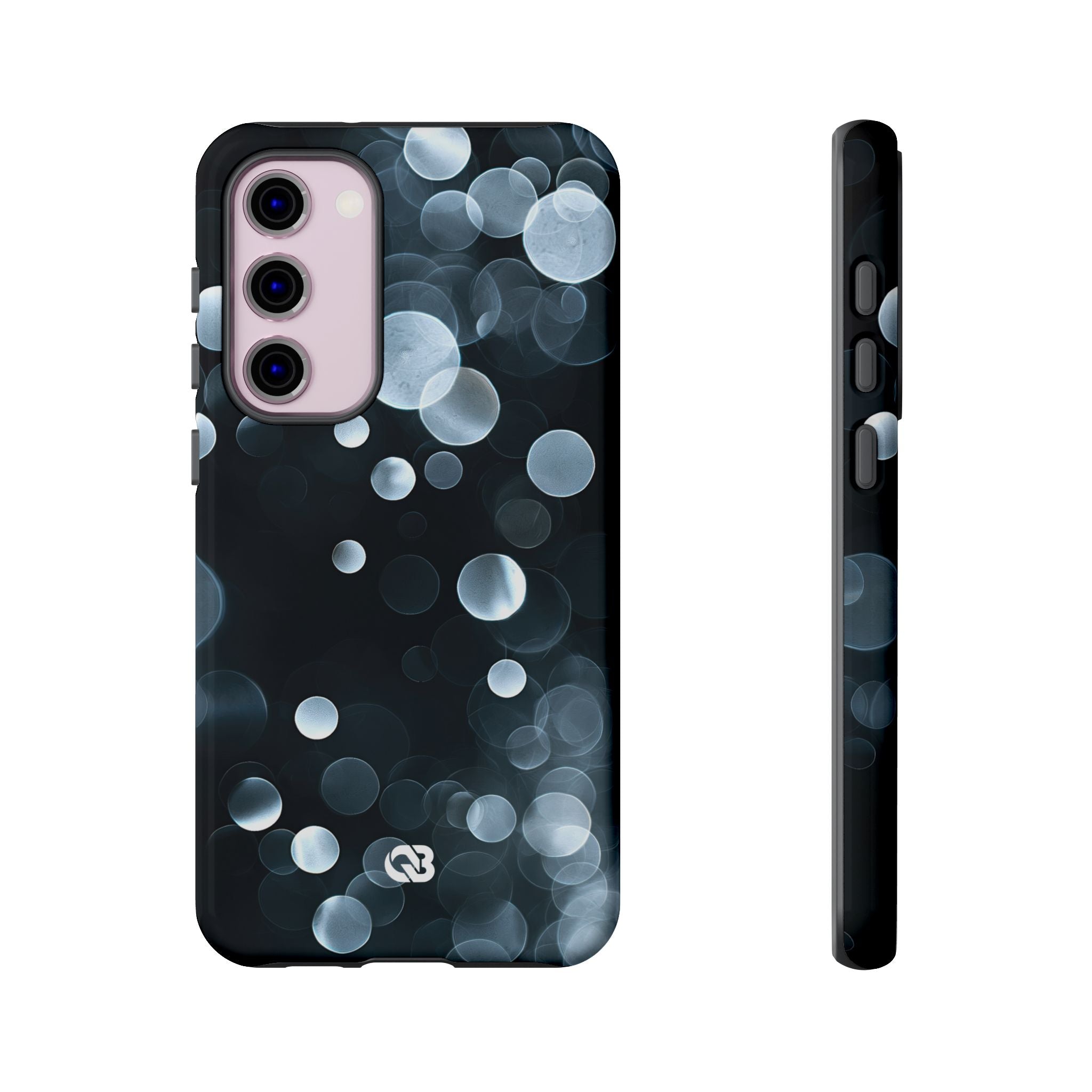 Black Tough Phone Case for Samsung - Silver Orbit Glow