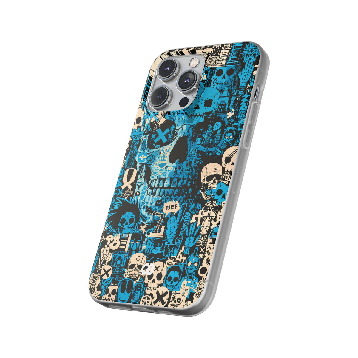 Electric Skull Graffiti · Lite Phone Case for iPhone ·  Blue