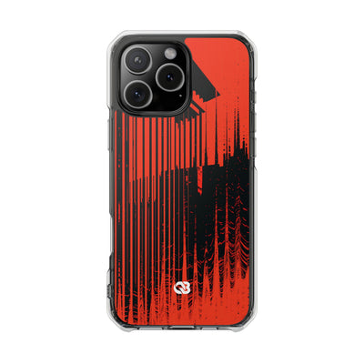 Red Impact MagSafe Phone Case for iPhone - Crimson Brutalist Distortion