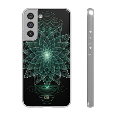 Green Lite Phone Case for Samsung - Cyan Signal Bloom