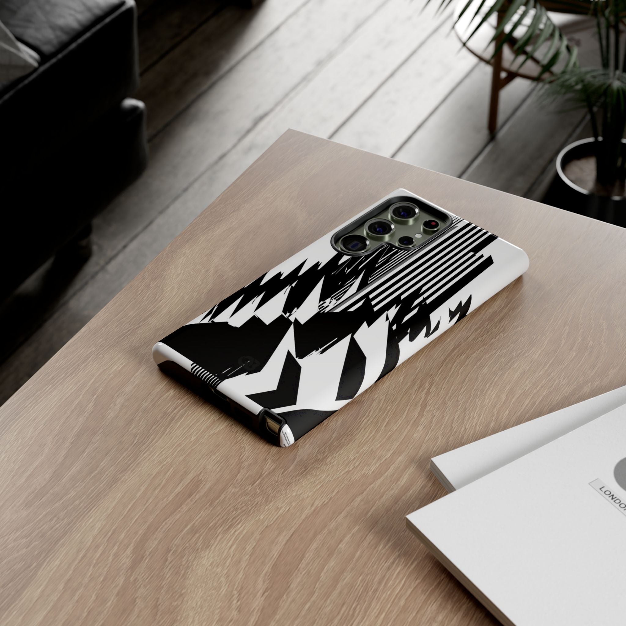 White Tough Phone Case for Samsung - Shattered Vector Spire