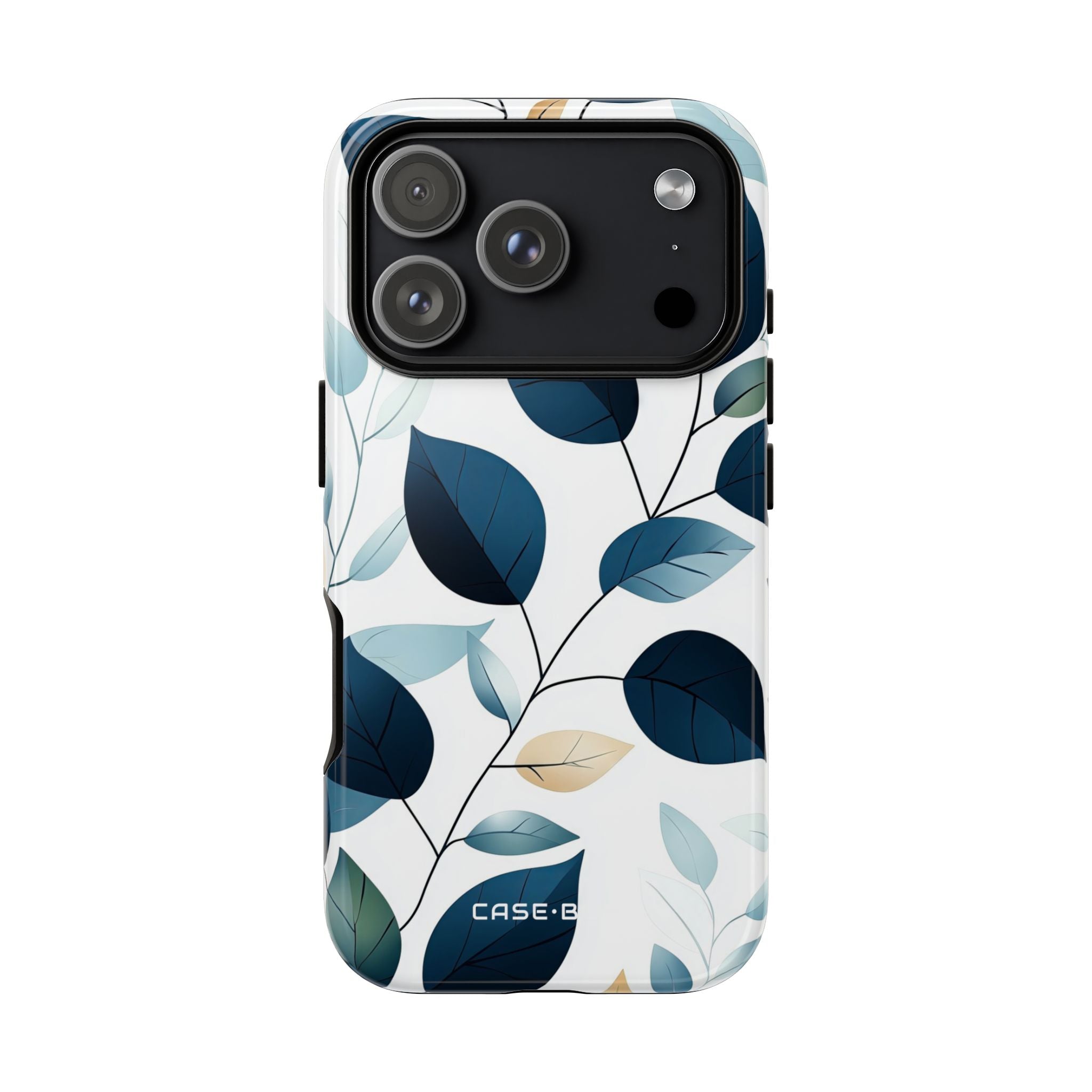 Navy Leaf Veins iPhone 17 Pro Case - Tough - CASE•BOB