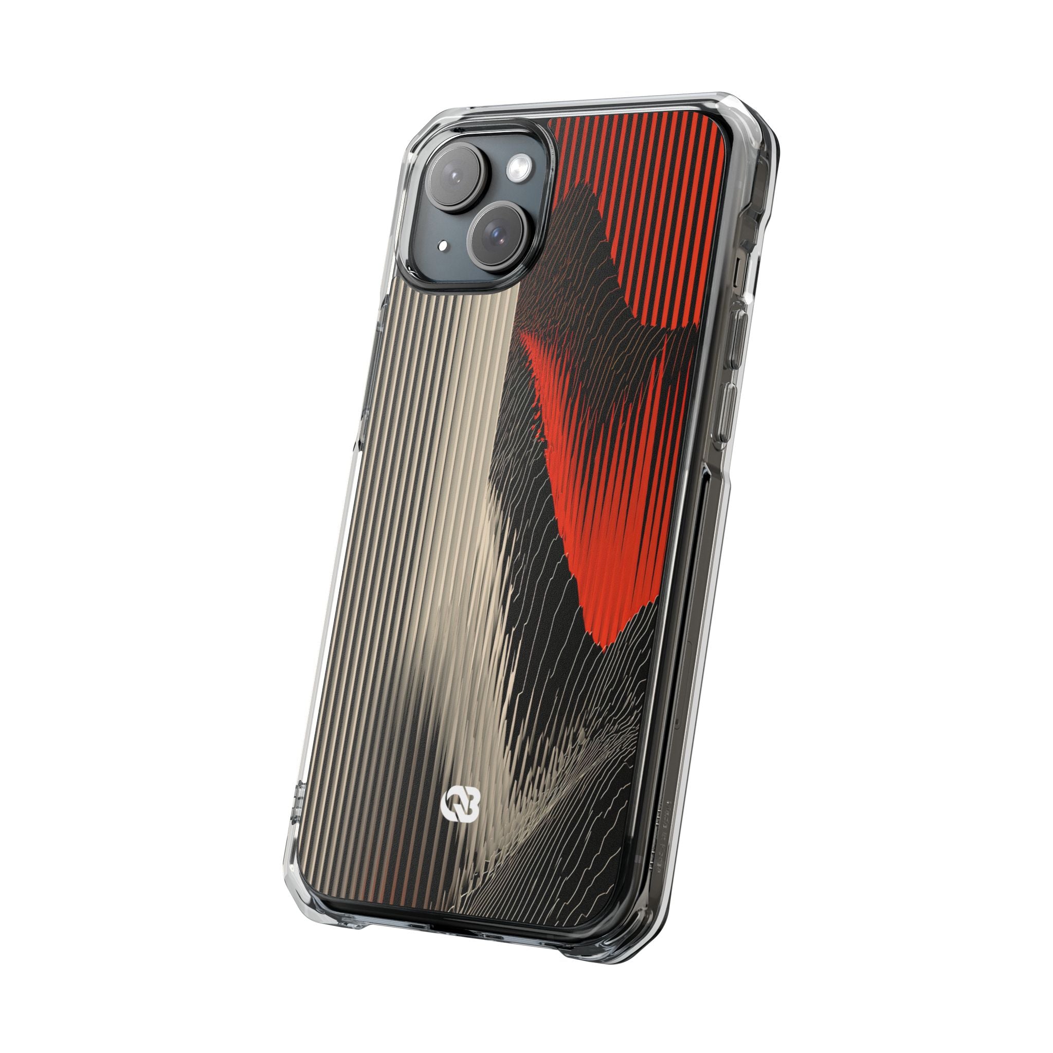 Red Impact MagSafe Phone Case for iPhone - Crimson Pulse Topo