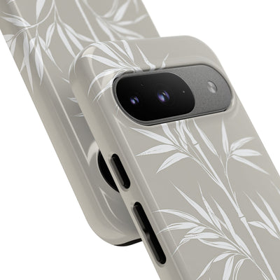 Beige Tough Phone Case for Google Pixel - Sandstone Bamboo Stalks