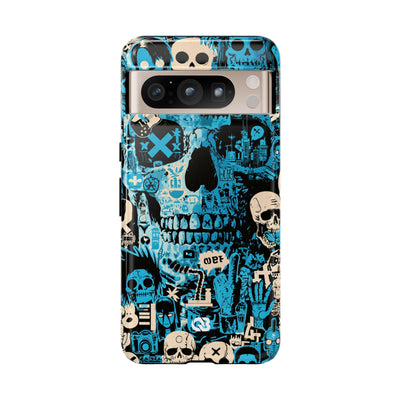 Electric Skull Graffiti · Tough Phone Case for Pixel ·  Blue
