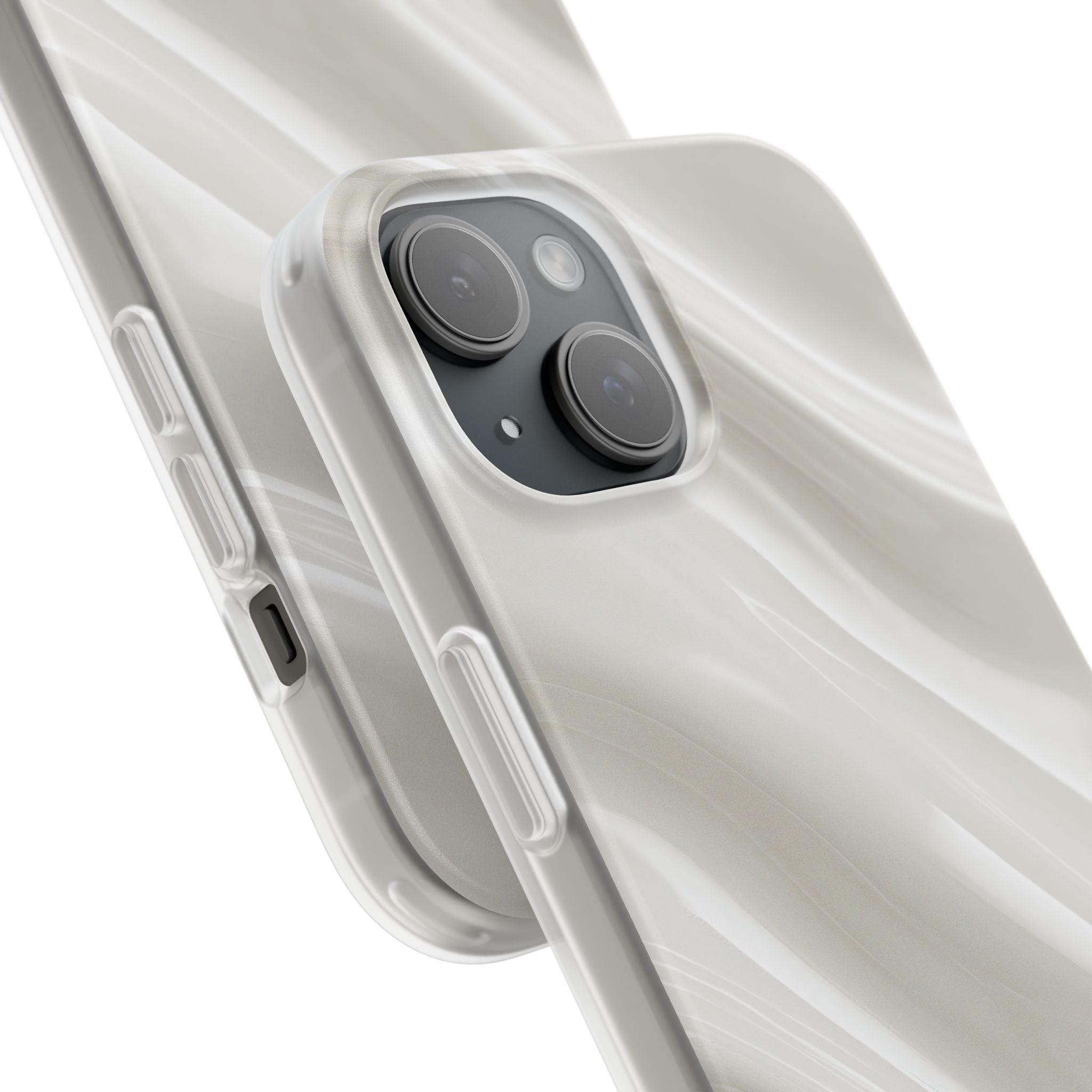 White Lite Phone Case for iPhone - Polished Ivory Wave