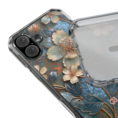 Gilded Blossom Reverie · Clear Impact Magnetic Phone Case for iPhone · Teal
