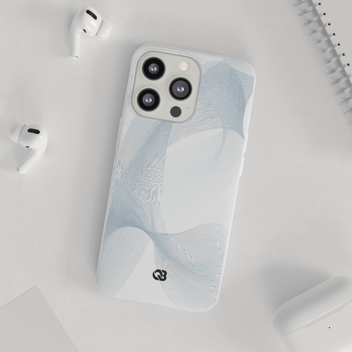 Glacial Contour Waves · Lite Phone Case for iPhone ·  White