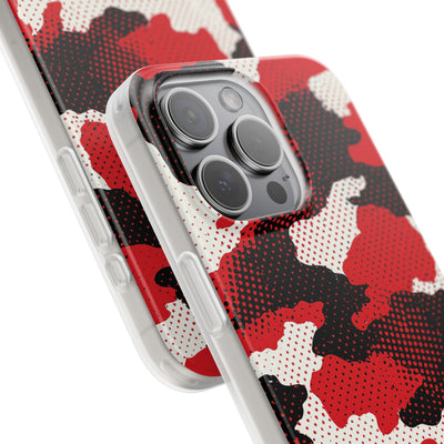 Crimson Halftone Camo · Lite Phone Case for iPhone ·  Red