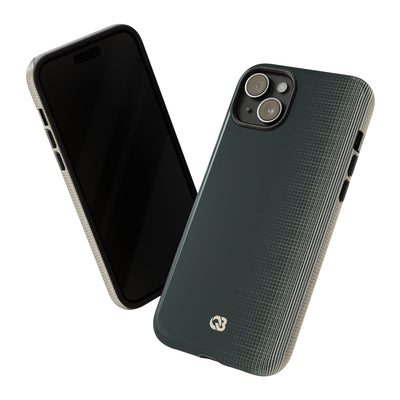 Grey Tough Phone Case for iPhone - Charcoal Tech Grid