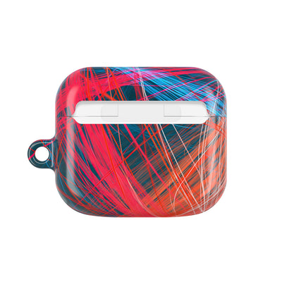 Neon Fiber Stream · Hard Case for AirPods & AirPods Pro · Red