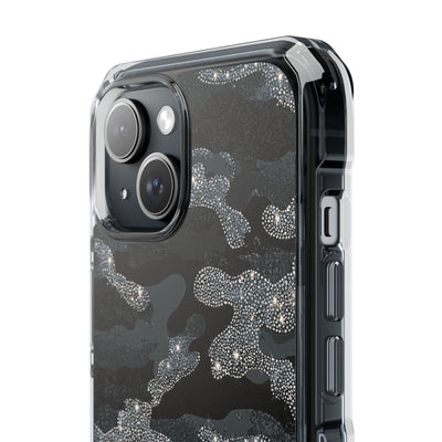 Glitter Shadow Camo · Clear Impact Magnetic Phone Case for iPhone · Black