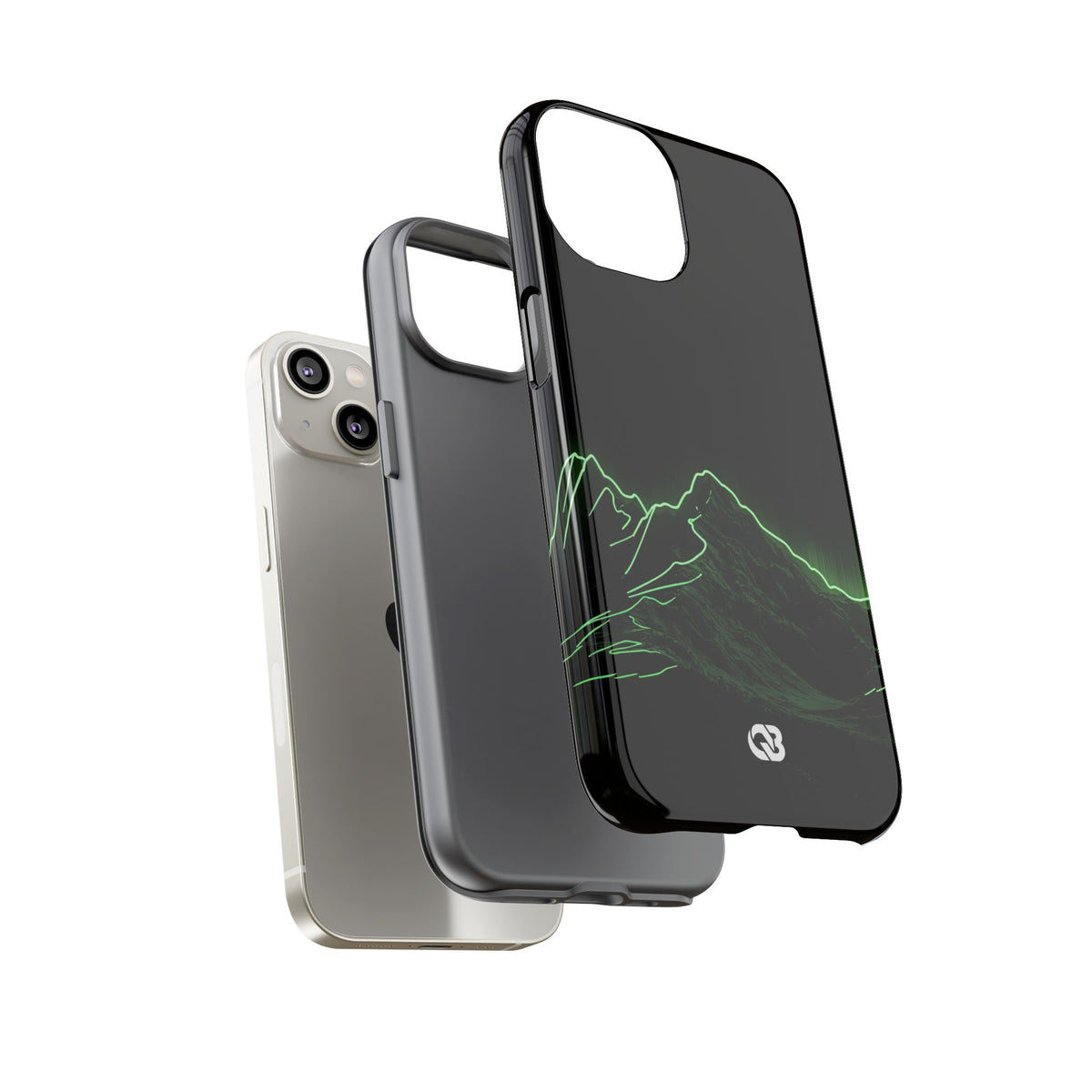 Nordic Mountain Contour · Tough Phone Case for iPhone · Black