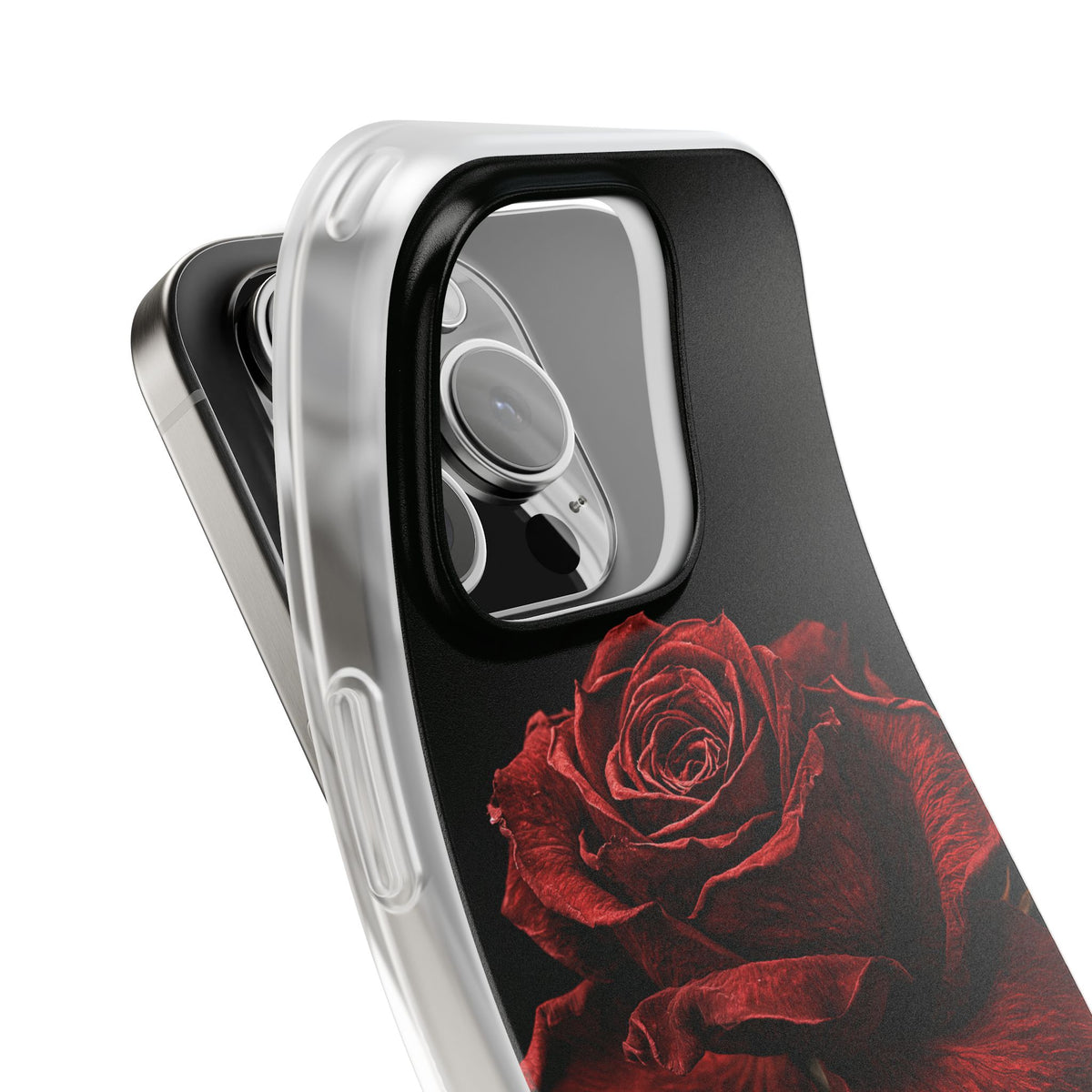Crimson Noir Rose · Lite Phone Case for iPhone ·  Black