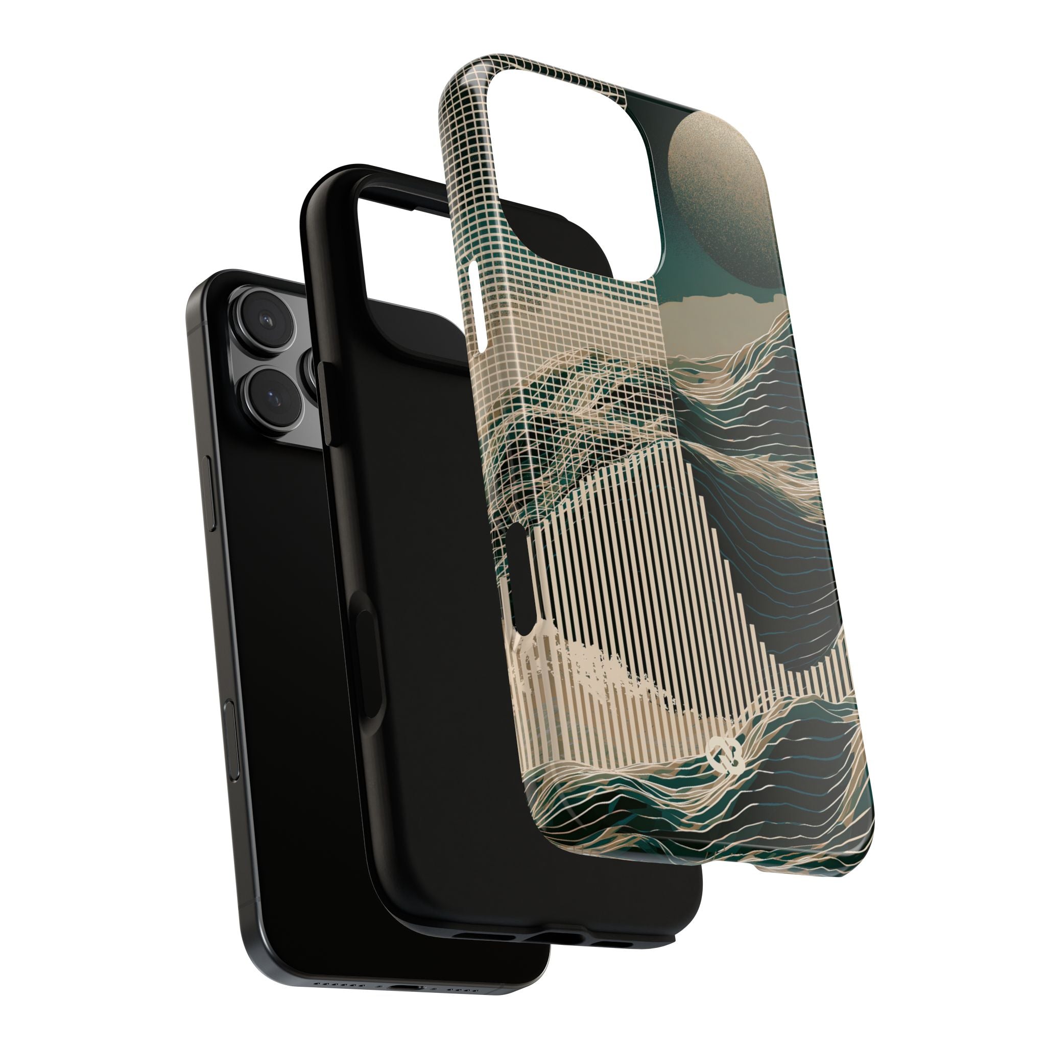 Green Tough Phone Case for iPhone - Lunar Moss Topography