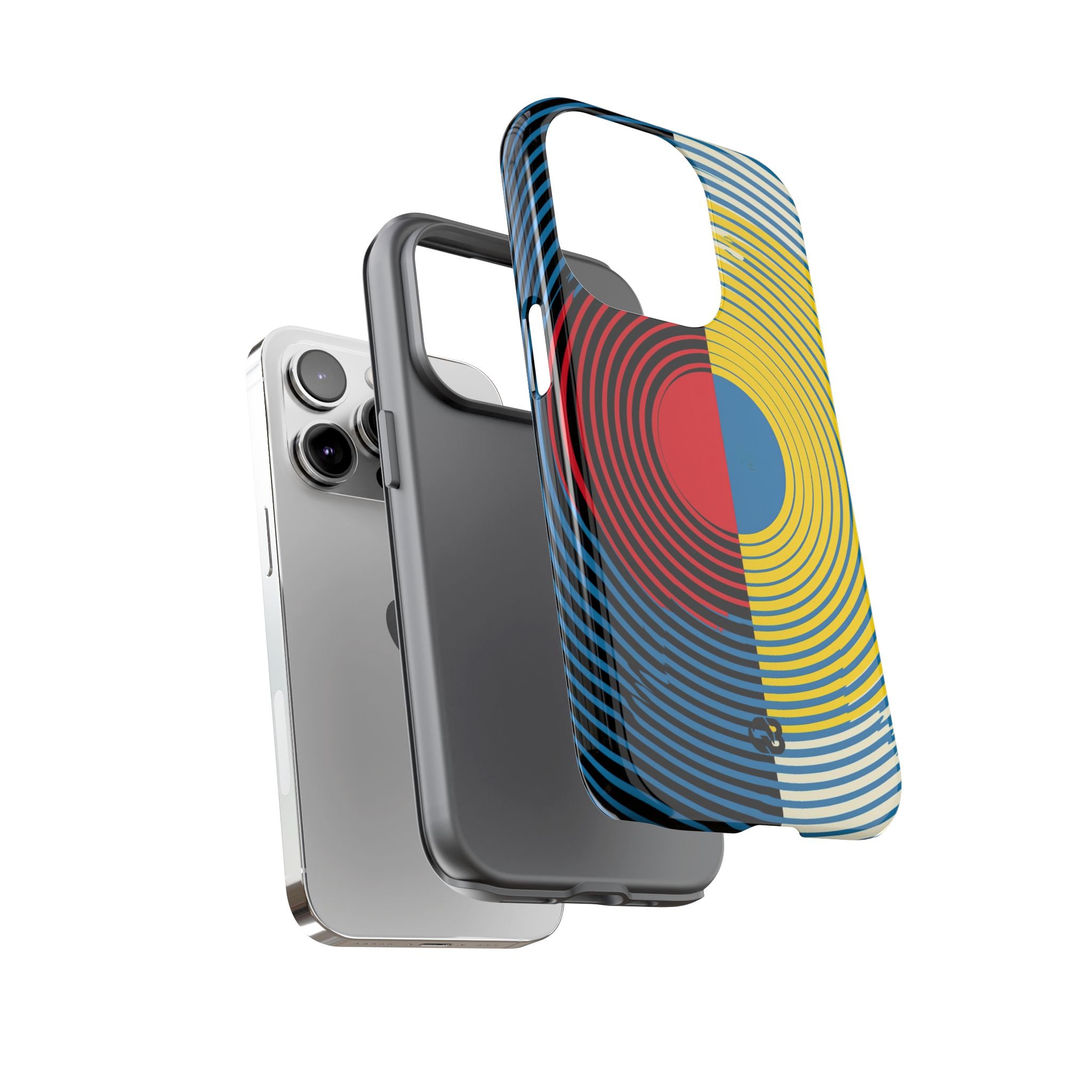 Blue Tough Phone Case for iPhone - Primary Circuit Orbit