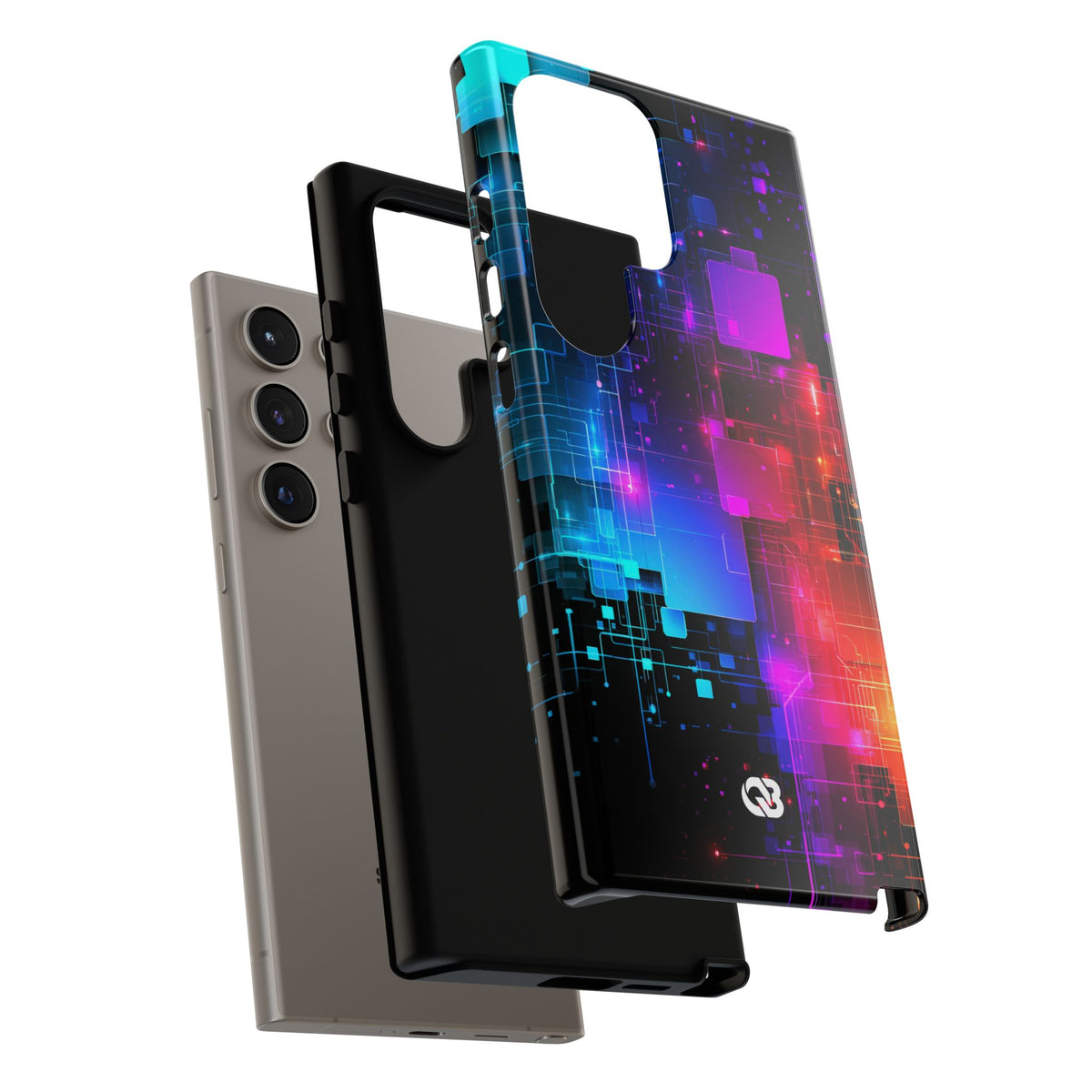 Spectral Circuit Grid · Tough Phone Case for Samsung · Black
