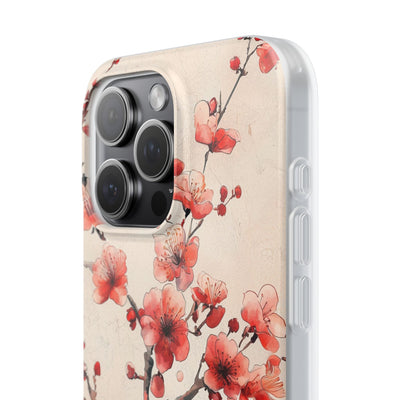 Crimson Silk Flora · Soft Custodia per iPhone