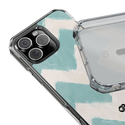 Teal Painted Chevron · Impact Coque de téléphone pour iPhone · Magsafe