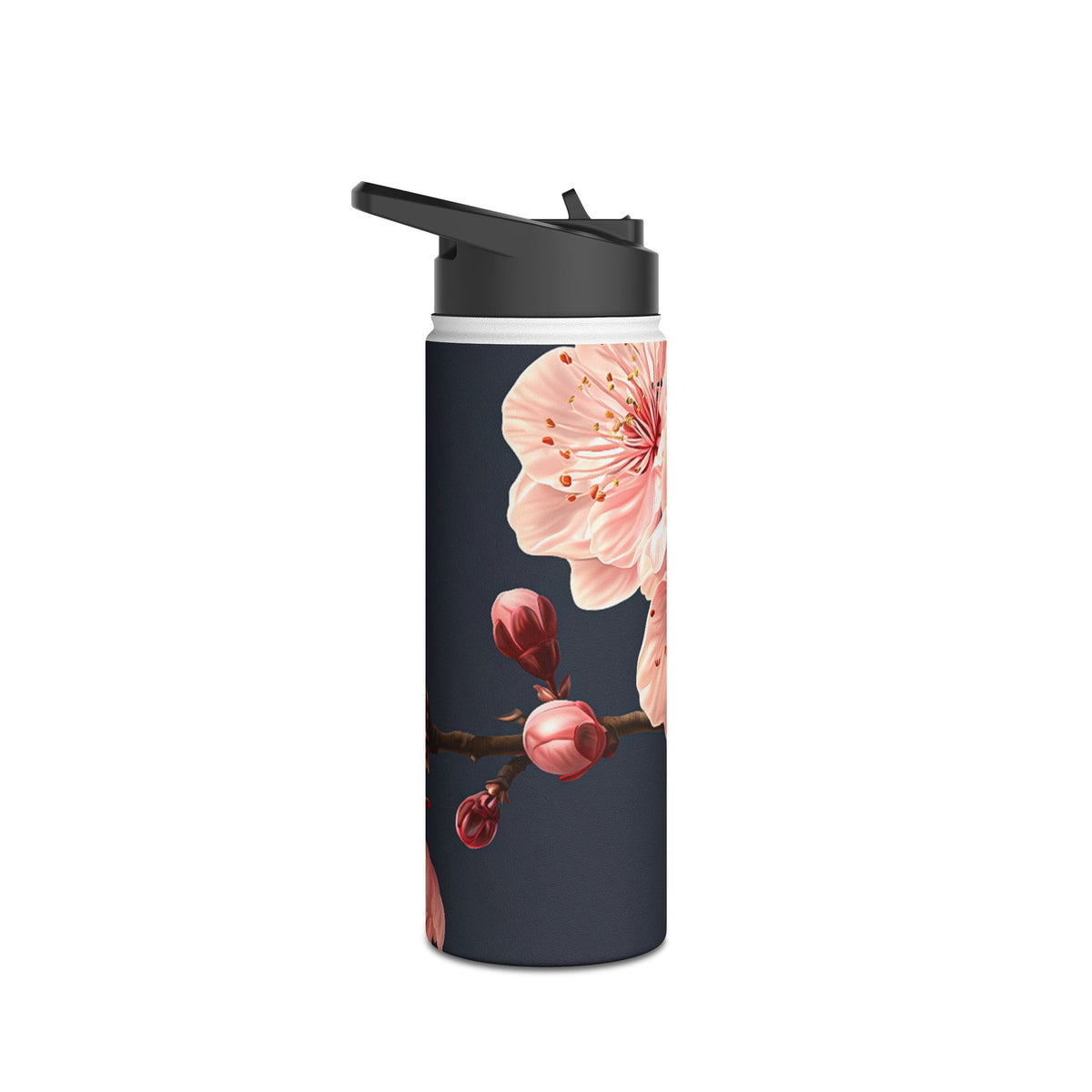 Midnight Sakura Bloom · Insulated Water Bottle · Pink