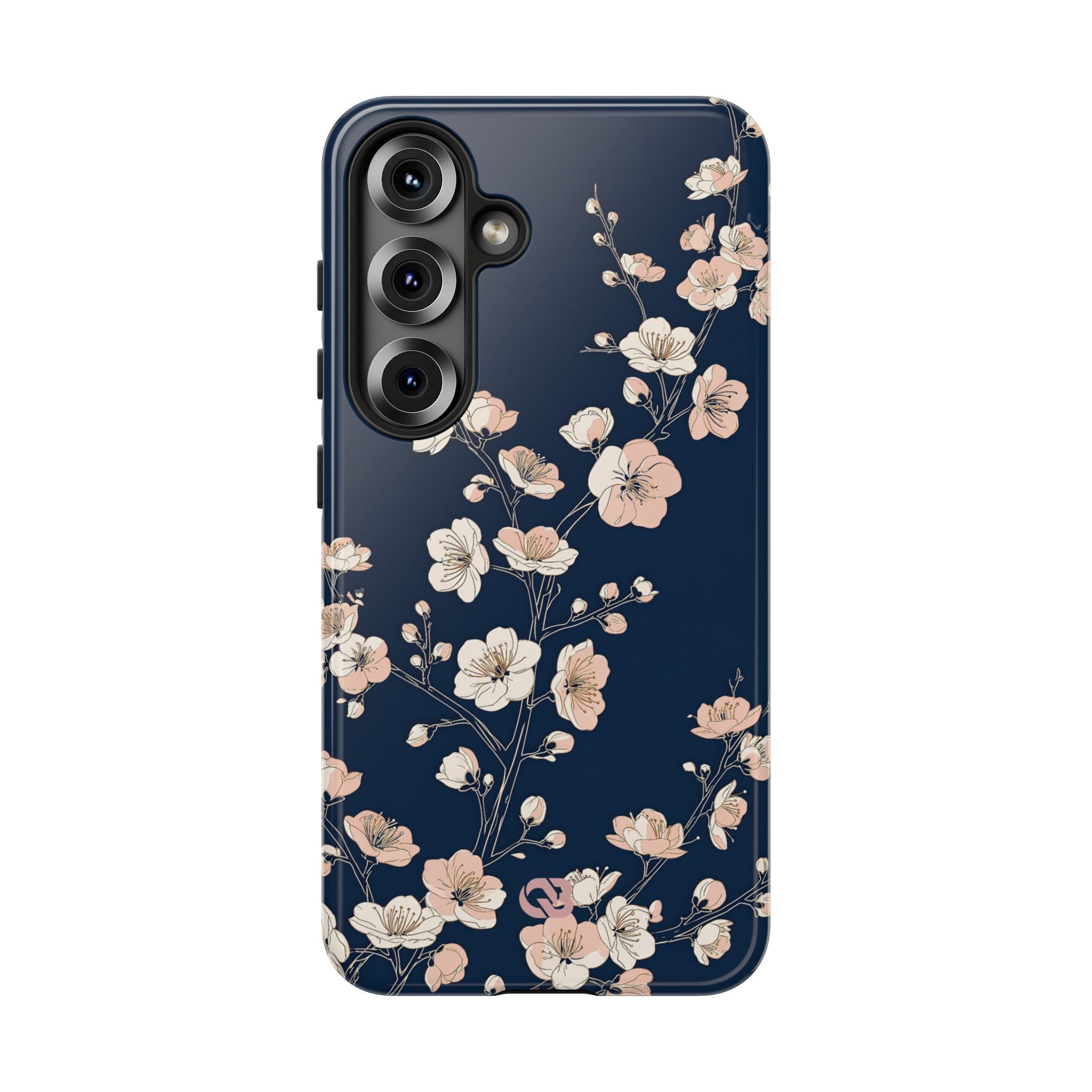 Blue Tough Phone Case for Samsung - Midnight Peach Sakura