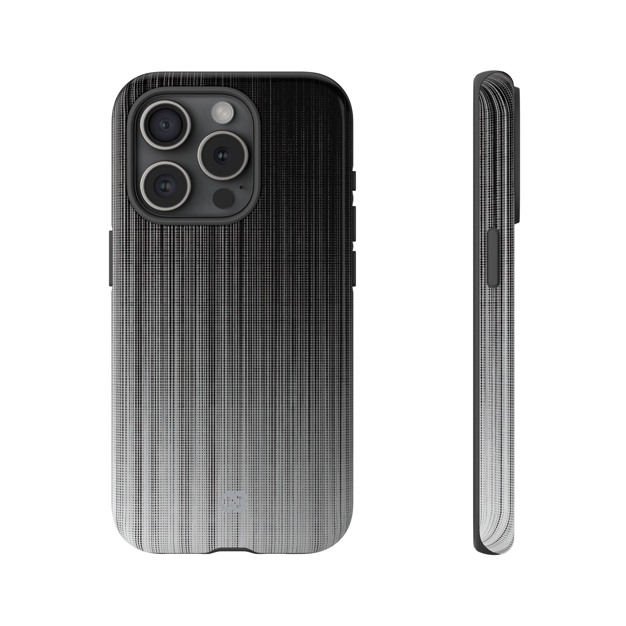 Grey Tough Phone Case for iPhone - Static Vertical Dither