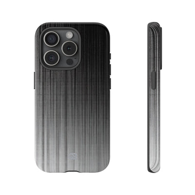 Grey Tough Phone Case for iPhone - Static Vertical Dither
