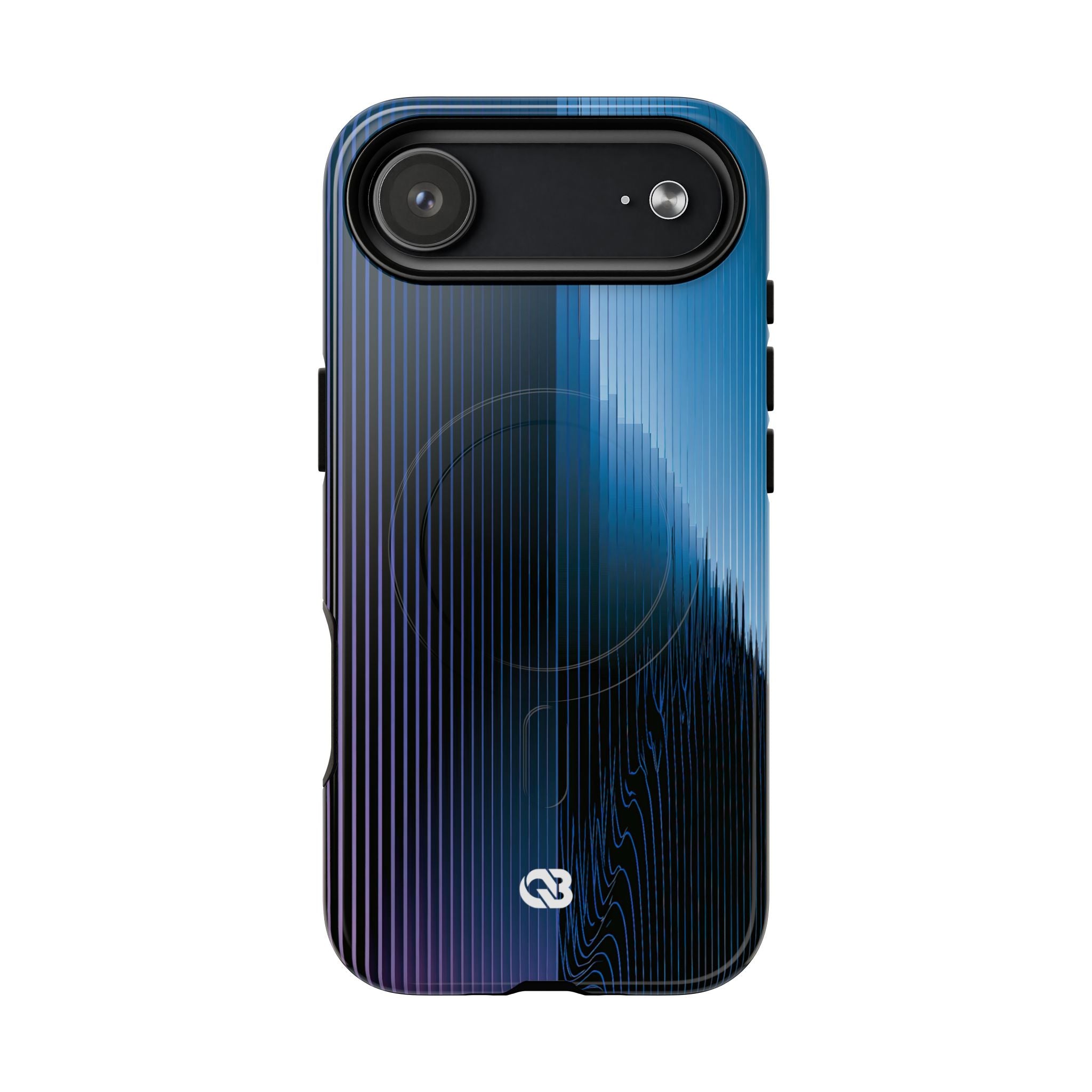Blue Tough 2.0 Magsafe Phone Case for iPhone - Indigo Distortion Wave