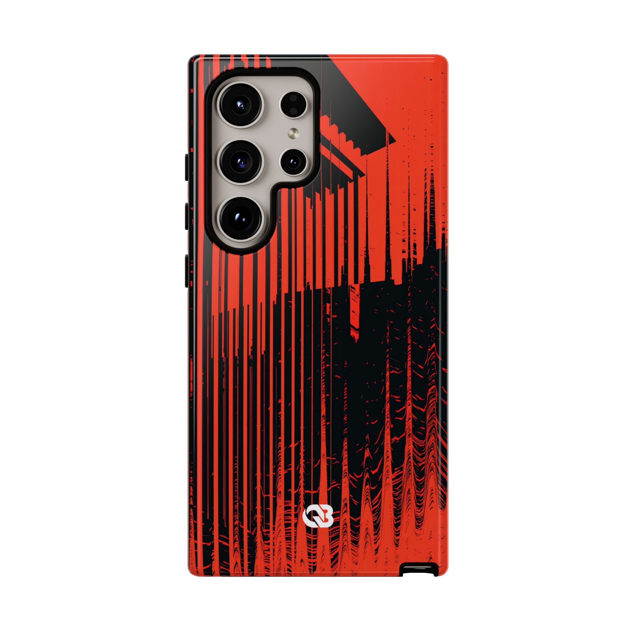 Red Tough Phone Case for Samsung - Crimson Brutalist Distortion
