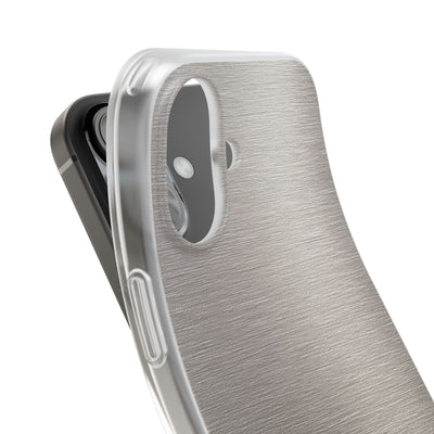 Grey Lite Phone Case for iPhone - Brushed Nickel Linen