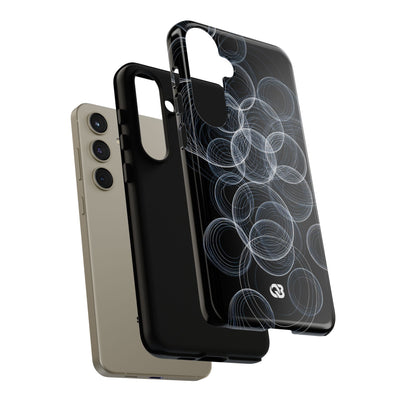 Black Tough Phone Case for Samsung - Frosted Ring Matrix