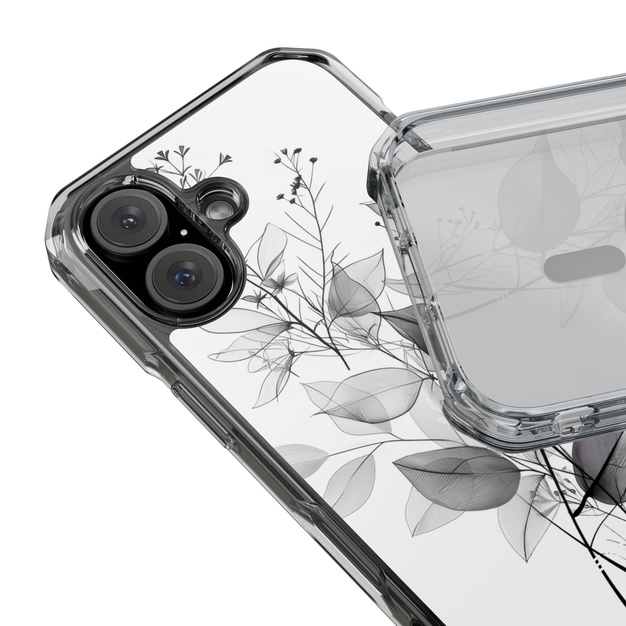 Veined Leaves Gray iPhone 16 Case - Impact