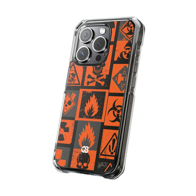 Urban Hazard · Clear Impact Magnetic Phone Case for iPhone · Orange