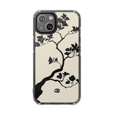Beige Impact MagSafe Phone Case for iPhone - Obsidian Bonsai Silhouette