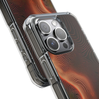 Caldera Ridge · Clear Impact Magnetic Phone Case for iPhone · Orange