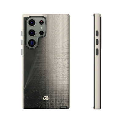 Beige Tough Phone Case for Samsung - Brutalist Graphite Grid