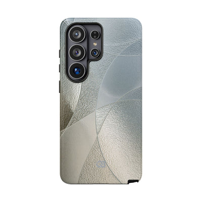 Silver Tough Phone Case for Samsung - Frosted Silver Mosaic