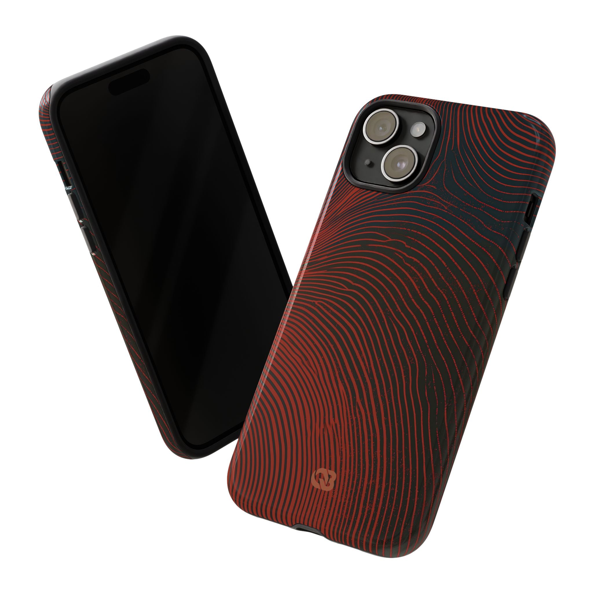 Red Tough Phone Case for iPhone - Terracotta Nerve Map