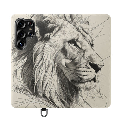 Lion Whisper Gray - Samsung S25 Ultra Case - Wallet