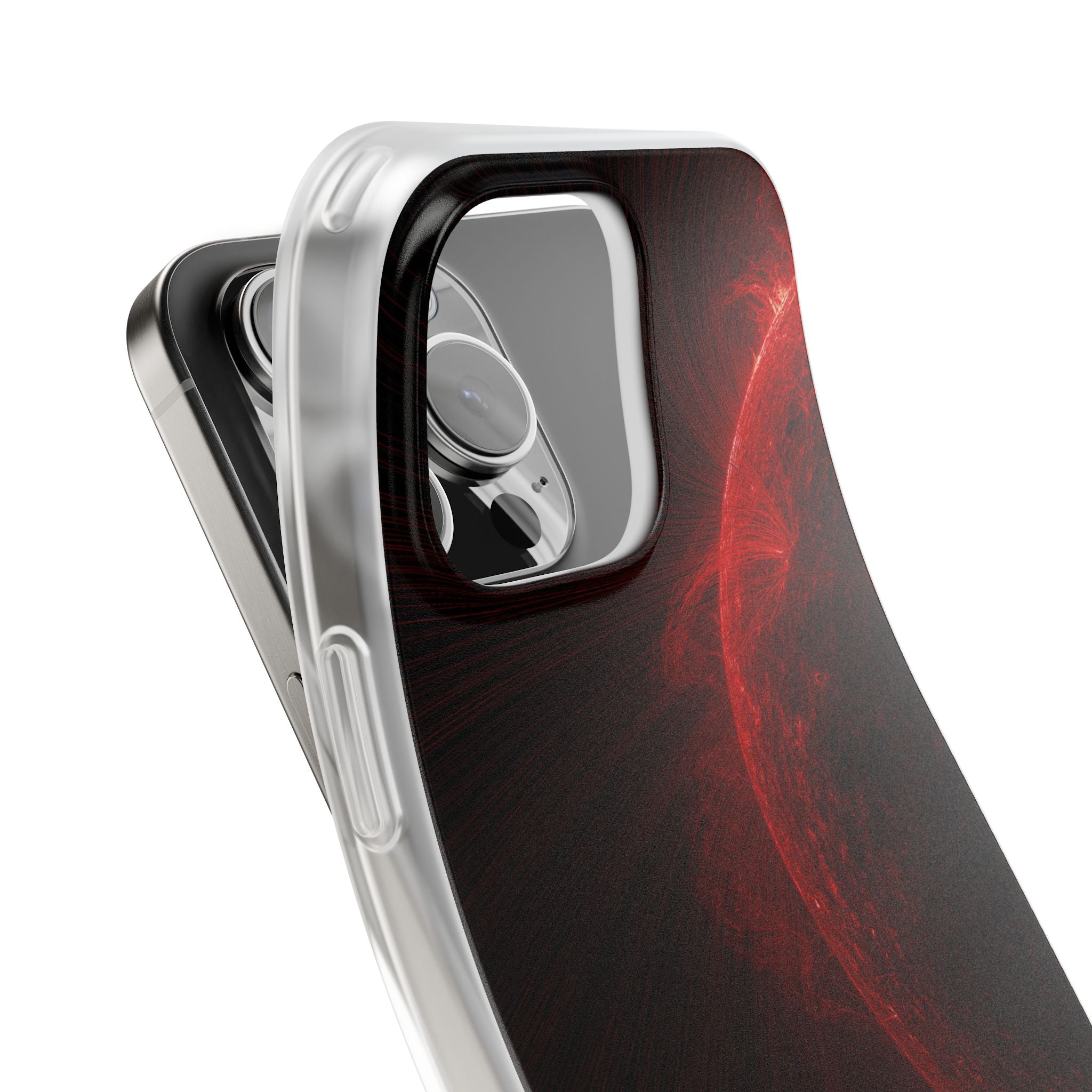 Red Lite Phone Case for iPhone - Solar Crimson Flare
