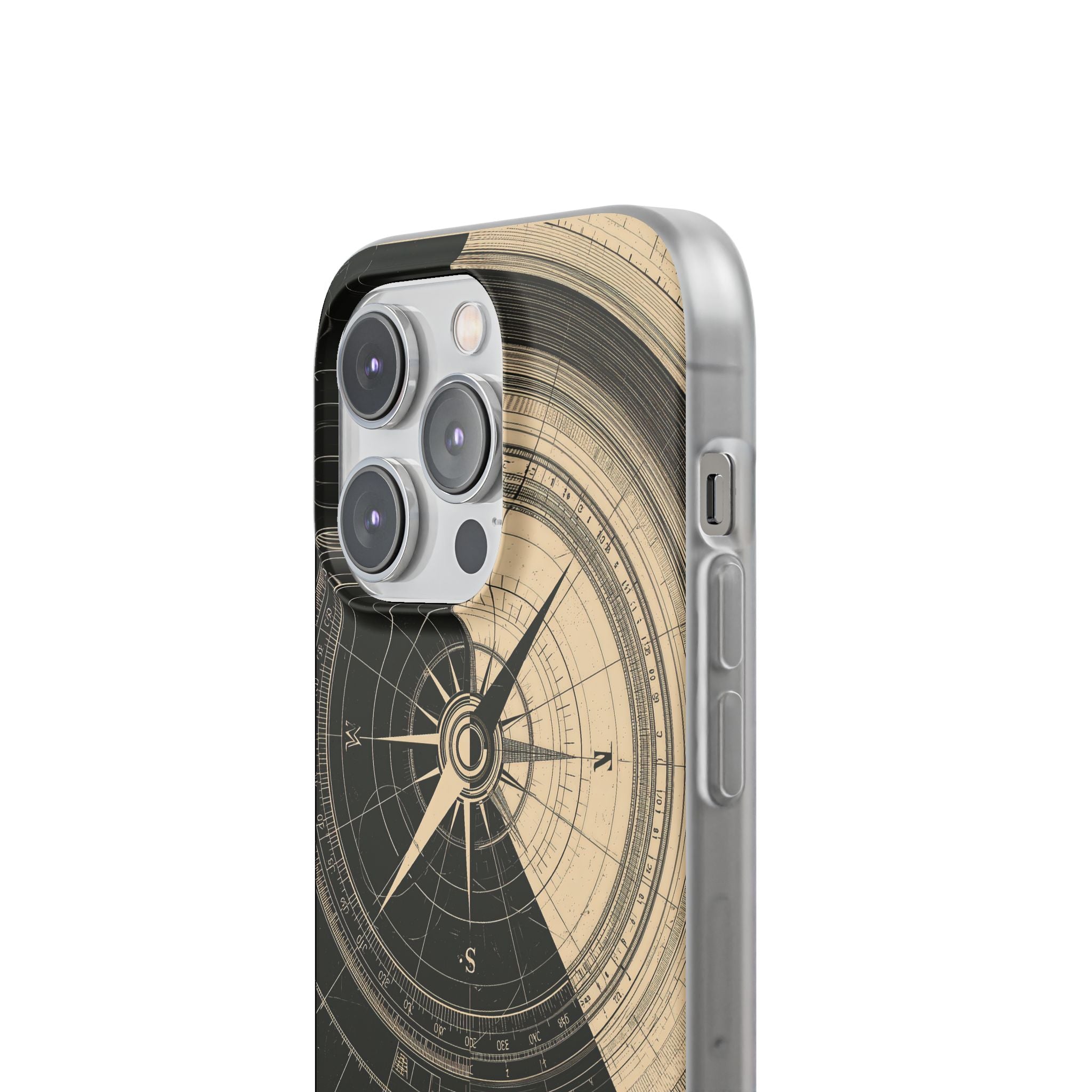 Beige Lite Phone Case for iPhone - Obsidian Nautical Blueprint