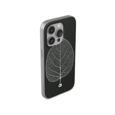 Black Lite Phone Case for iPhone - Bleached Leaf Lattice