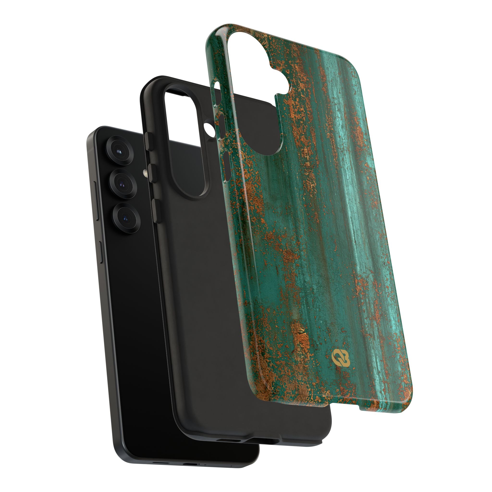 Teal Tough Phone Case for Samsung - Verdigris Copper Siding