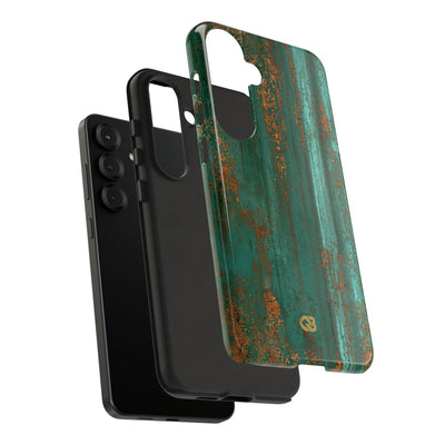 Teal Tough Phone Case for Samsung - Verdigris Copper Siding