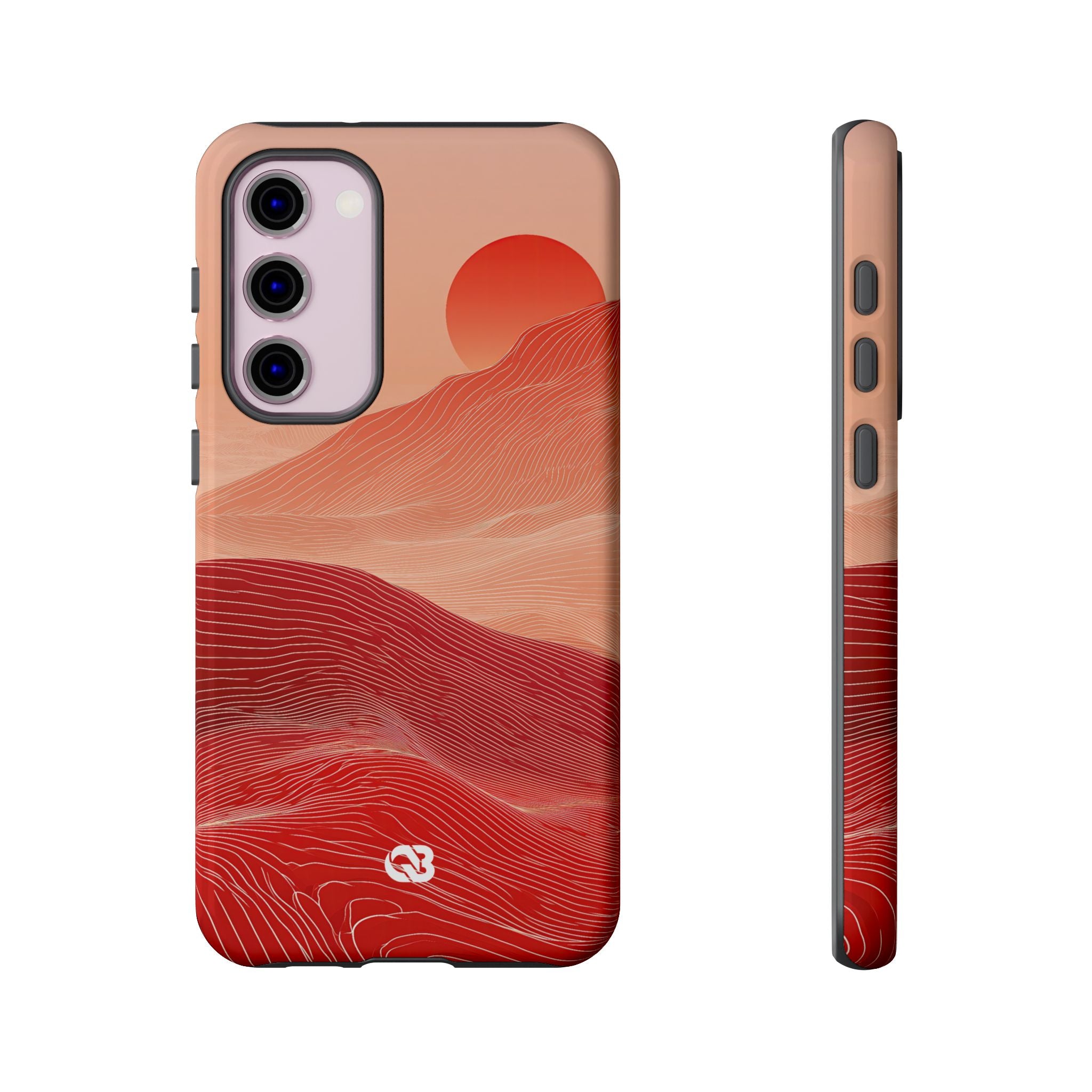 Red Tough Phone Case for Samsung - Crimson Ridge Lines