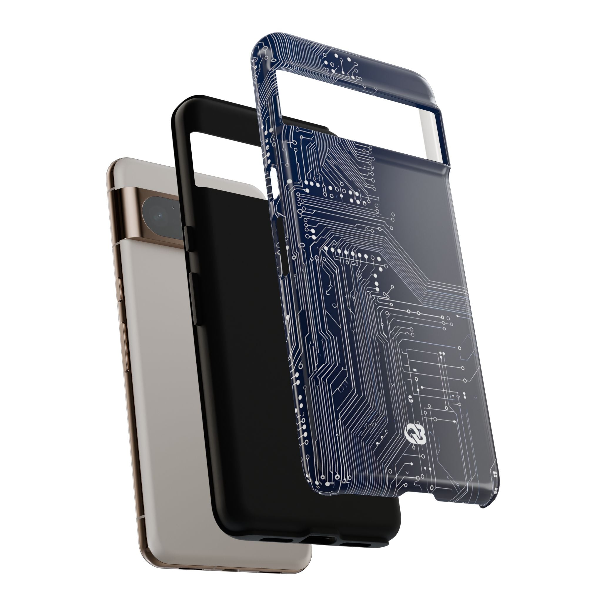 Blue Tough Phone Case for Google Pixel - Cobalt Data Stream